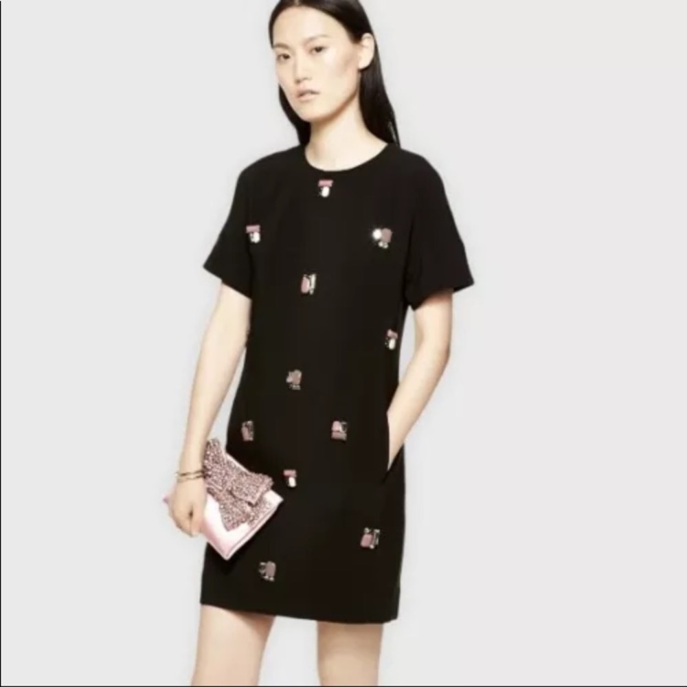 Kate Spade Black Dress with Pink Accents